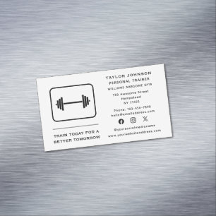 Personal Trainer Fitness Instructor Social Media Magnetic Business Card