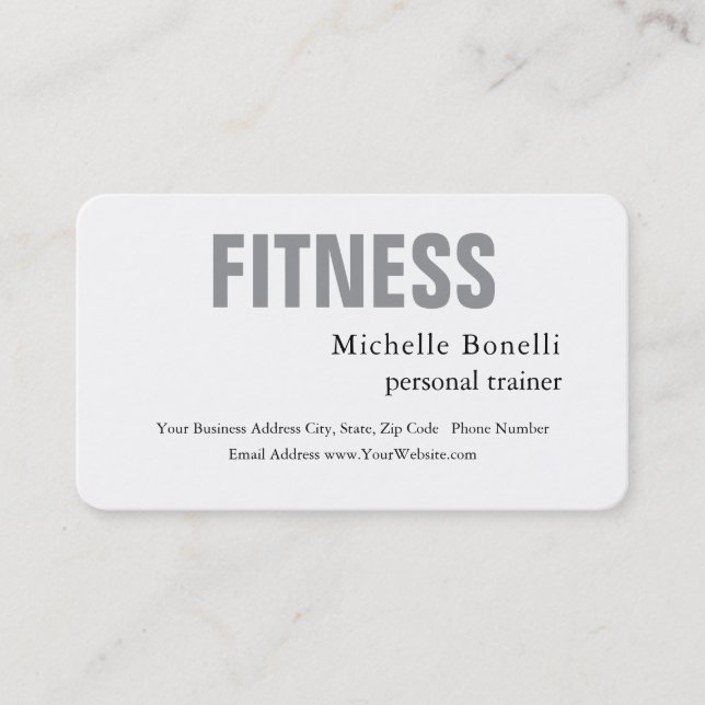 Personal Trainer Fitness Modern Elegant  Business Card (Front)