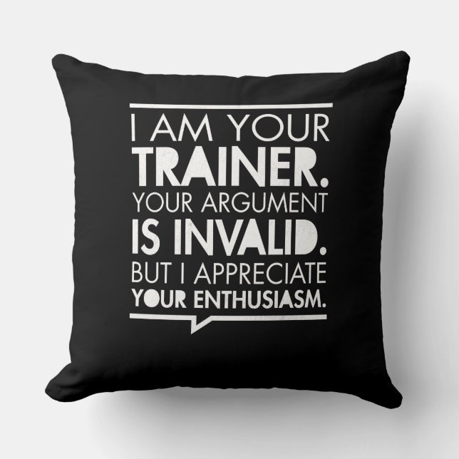 Personal Trainer Fitness Motivation Cushion (Front)