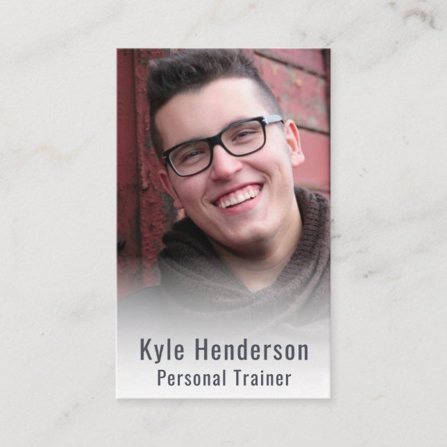Personal Trainer Fitness Photo Template Business Card (Front)