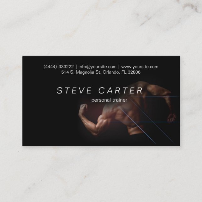 Personal Trainer Fitness Sport Club Business Card (Front)