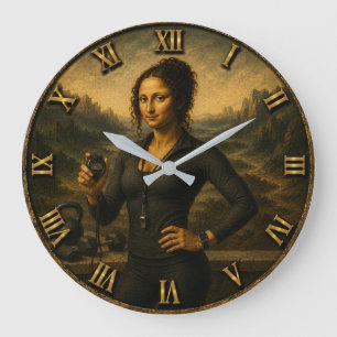 Personal Trainer Funny Mona Lisa Coach Gift Large Clock