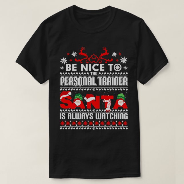 Personal Trainer Gift Ugly Christmas Sweater Funny (Design Front)