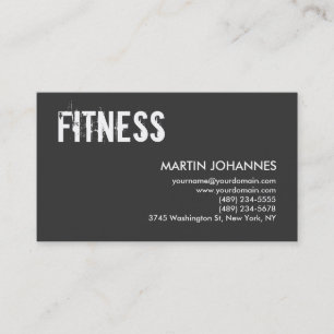 Personal Trainer Grey White Business Card