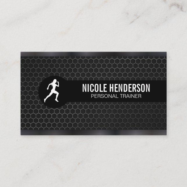 Personal Trainer | Gun Metal Trim | Carbon Fibre Business Card (Front)