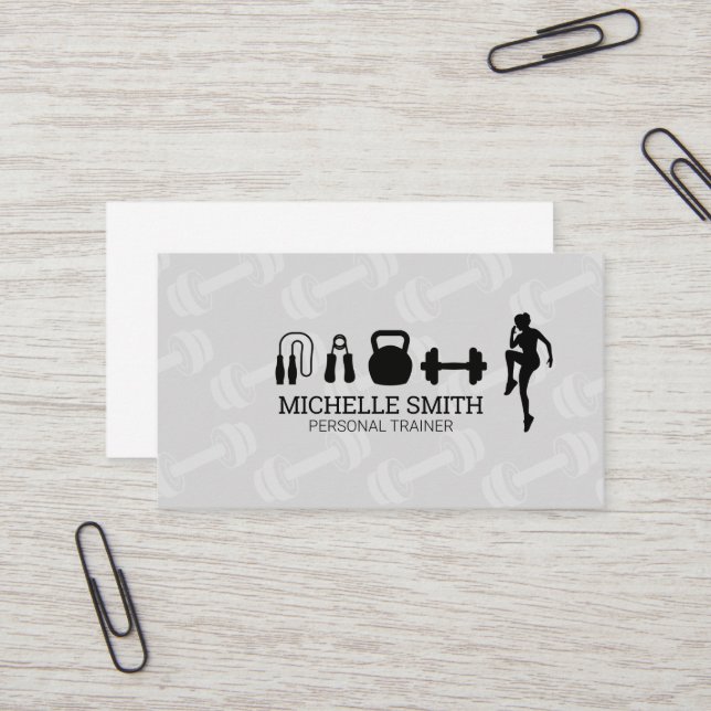 Personal Trainer | Gym Equipment Business Card (Front/Back In Situ)