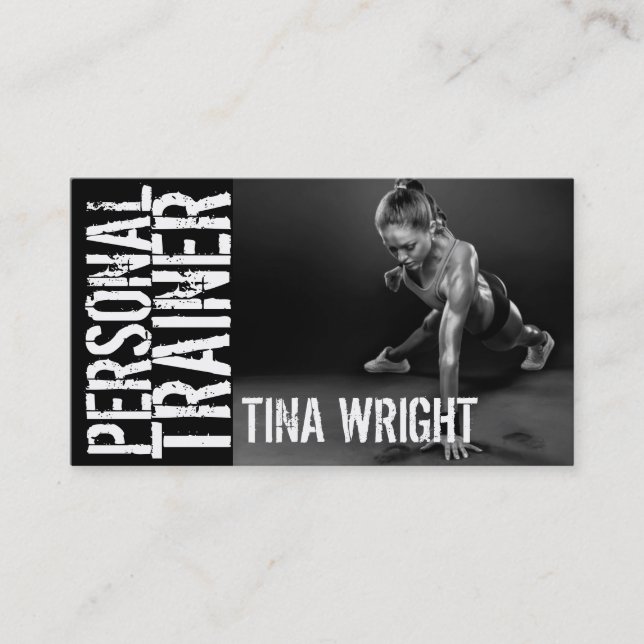 Personal Trainer Gym Fitness Business Card (Front)