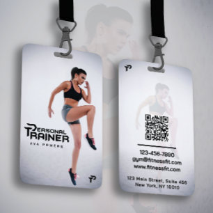 Personal Trainer Gym Fitness Personalised (2 SIDE) ID Badge