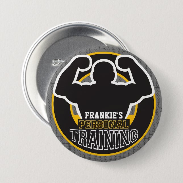 Personal Trainer GYM Power Training Fitness Custom 7.5 Cm Round Badge (Front & Back)
