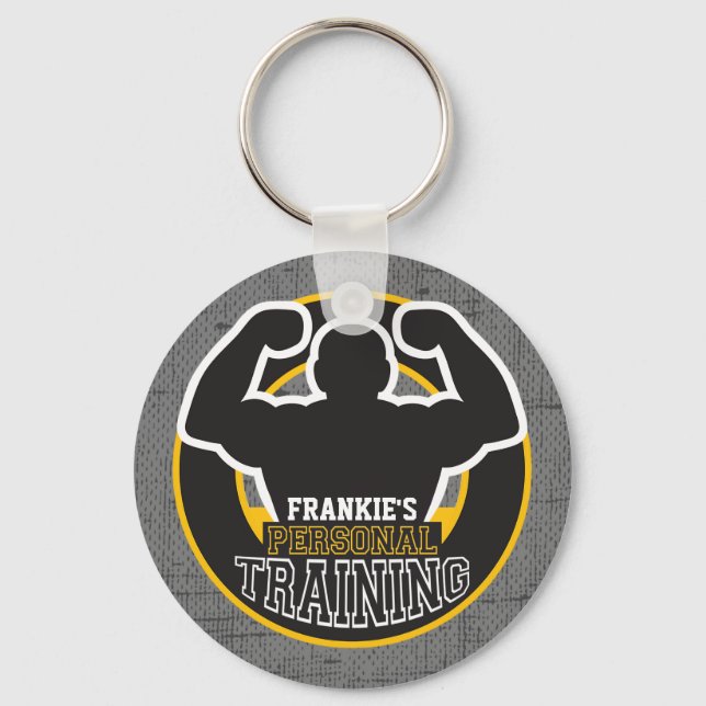 Personal Trainer GYM Power Training Fitness Custom Key Ring (Front)