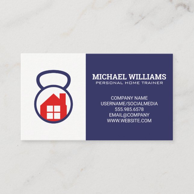 Personal Trainer | Home Fitness Logo Business Card (Front)