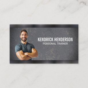 Personal Trainer Muscular Man Smiling Business Card