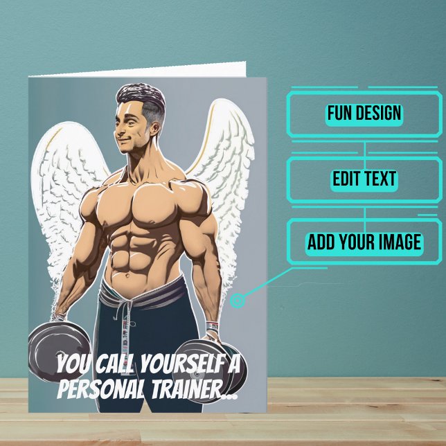 Personal Trainer or Coach Gym Birthday Card (This fun card is specifically for the male personal trainer friend or family member in your life.)