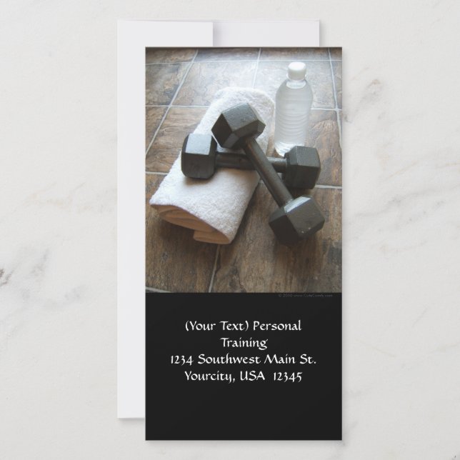 Personal Trainer or Fitness Dumbells Towel & Water (Front)