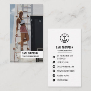 Personal Trainer Photo & Logo Social Media Icons  Business Card