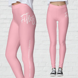 Personal Trainer | Pink & White Personalised Leggings