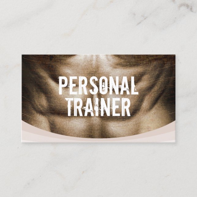 Personal Trainer Professional Fitness Gym Business Card (Front)