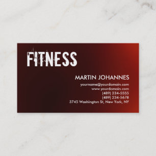 Personal Trainer Red White Business Card