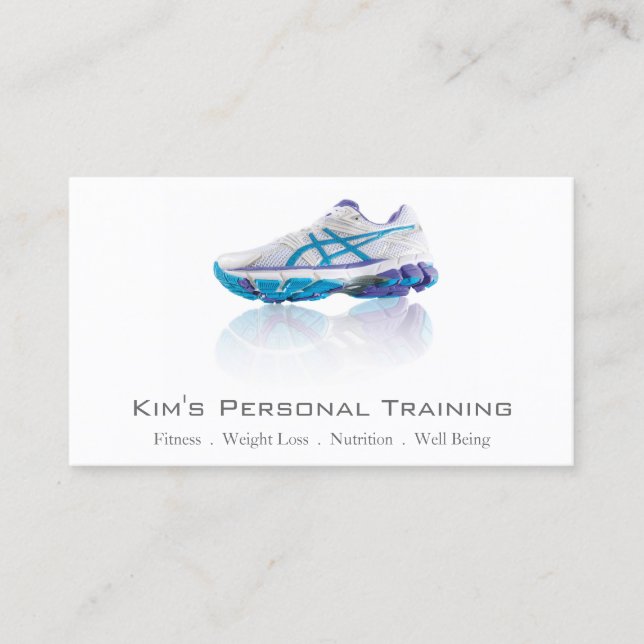 Personal Trainer, Reflected Shoe Business Card (Front)