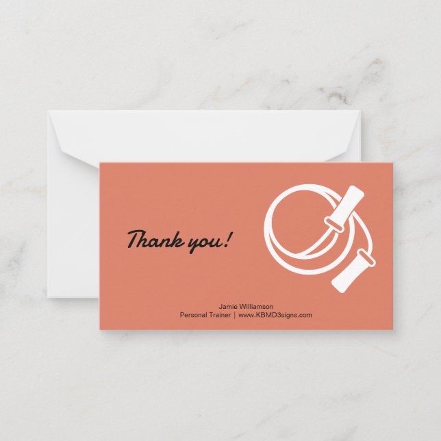 Personal Trainer Skipping Rope Landscape Thank You Card (Front)
