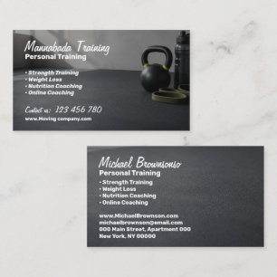 Personal Trainer Strength Weight Loss Coaching Business Card