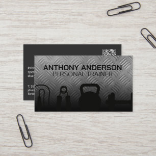 Personal Trainer Training Equipment Steel Business Card
