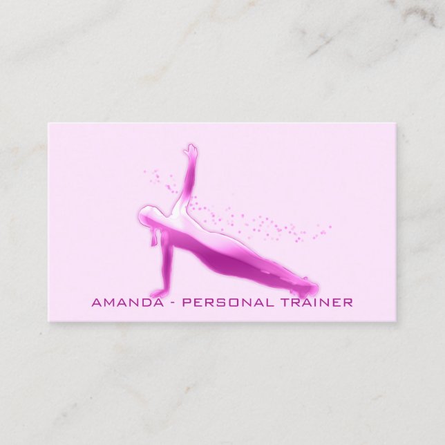 Personal Trainer Wellness Fitness Social Media Business Card (Front)