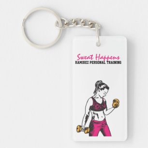 Personal Trainer Woman Weightlifter Keychain