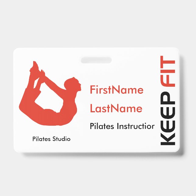 Personal Trainer, Yoga Instructor Badge ID Badge (Front)