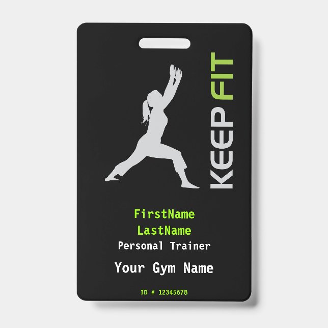 Personal Trainer, Yoga Instructor Badge ID Badge (Front)