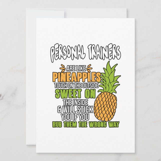 Personal Trainers Are Like Pineapples. Holiday Card (Front)