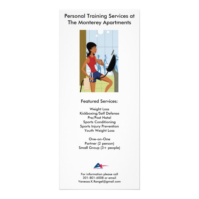Personal Training Flyer w/ Rates Rack Card (Front)