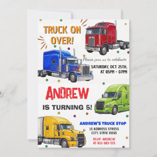 Personal Trucking Birthday for boy Invitation