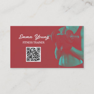Personal Ttrainer Fitness QR Code Business Card
