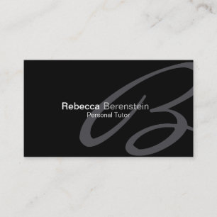 Personal Tutor Business Card Fancy Monogram