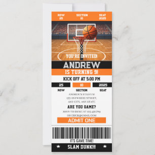 Personal Ultimate Basketball Birthday Event Passes Invitation