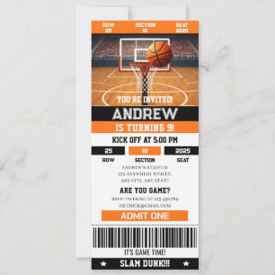 Personal Ultimate Basketball Birthday Event Passes Invitation