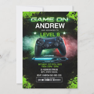 Personal Video Gamer birthday for boy invitation