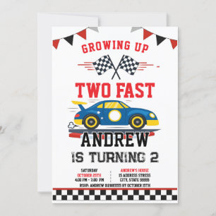 Personal Vintage Race Car Birthday Invitation