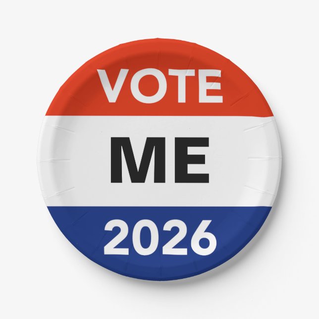Personal Vote 2026 Midterm Election Campaign Paper Plate (Front)