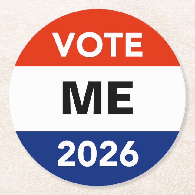 Personal Vote 2026 Midterm Election Campaign Round Paper Coaster (Front)