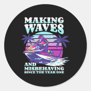 Personal Watercraft Rider Pwc I Making Waves I Jet Classic Round Sticker