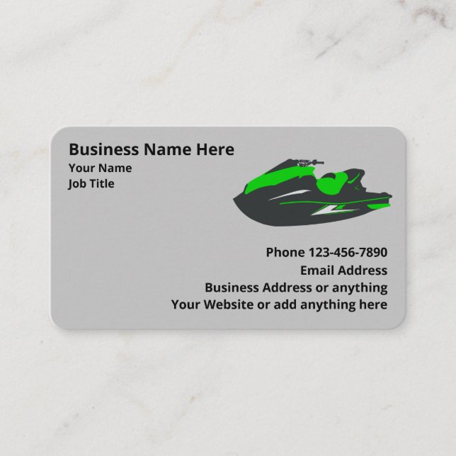 Personal Watercraft Sales And Repair Business Card (Front)