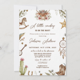 Personal Western CowBoy Baby Shower  Invitation