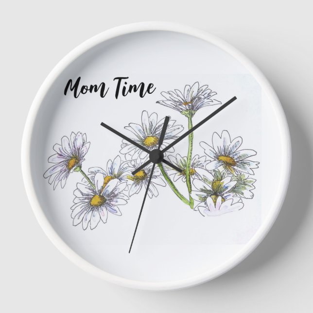 Personal White Daisy Clock  (Front)