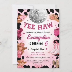 Personal Wild West Pink Cowgirl Birthday Party Invitation