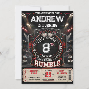 Personal Wrestling Birthday Invitation