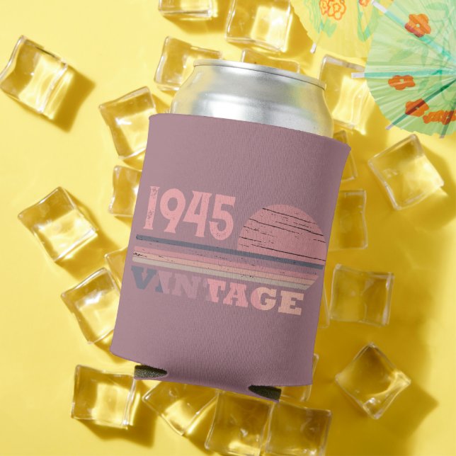 Personaliazed eighty vintage 80th birthday party can cooler (In Situ Summer)