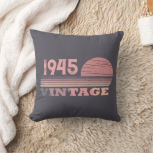 Personaliazed eighty vintage 80th birthday party cushion