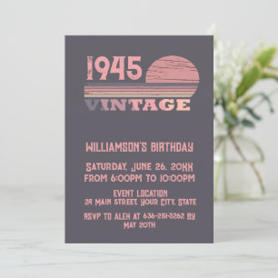 Personaliazed eighty vintage 80th birthday party invitation